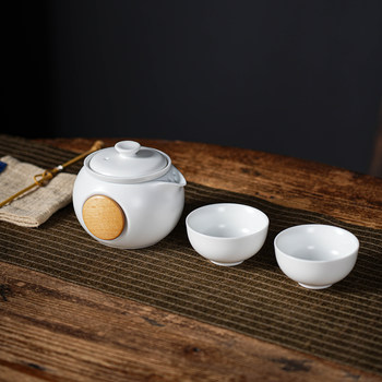 Ceramic hand kettle tea set wooden decoration anti-scald