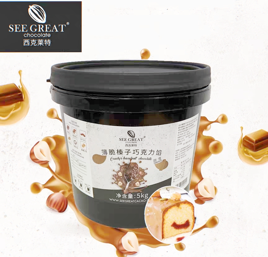 Seacret Thin crispy hazelnut chocolate sauce Baking with cake with bread