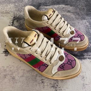 WA477 国内现货 Gucci 古奇小脏鞋棕色复古红绿条纹做旧运动板鞋