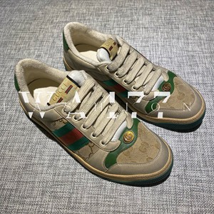 WA477 国内现货 Gucci 古奇小脏鞋棕色复古红绿条纹做旧运动板鞋