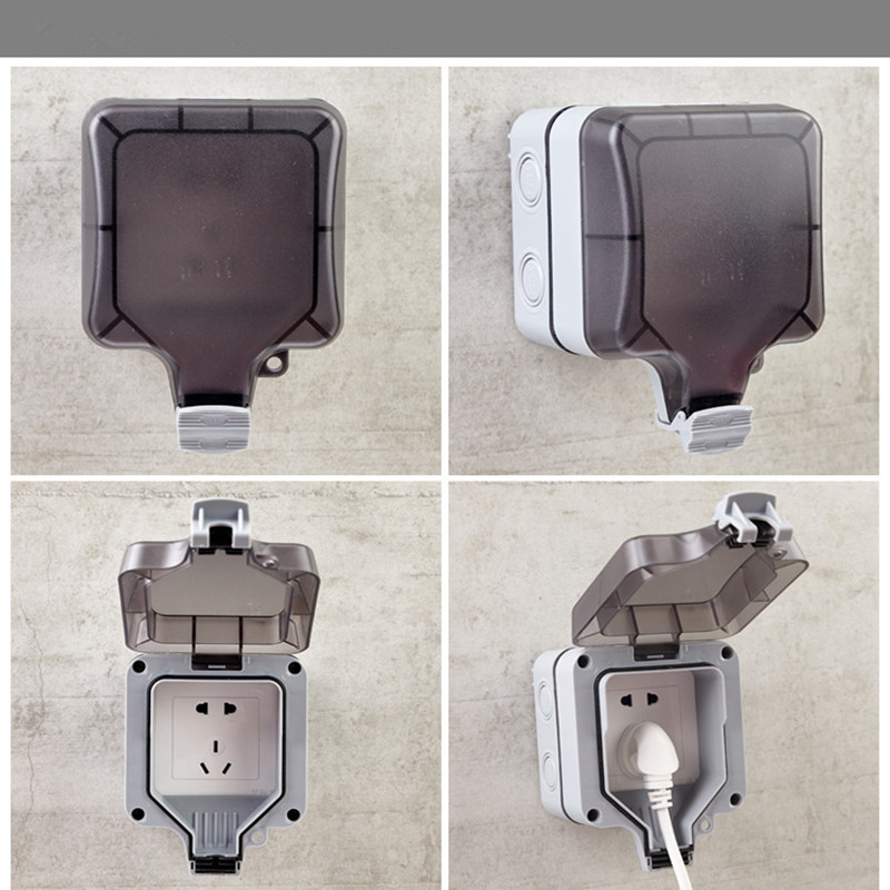 Outdoor open-air clear waterproof case 86 Type outdoor all-shade waterproof and rain-proof sealing case switch socket protection cover