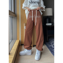 How To Foam American Retro Alphabet Sportswomen 2022 Springtime Loose Casual Pants Loose Long Pants Tide