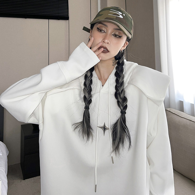 Why foam niche tide design and long sleeve suit 2023 new female in early spring to loosely draw the tide of rope