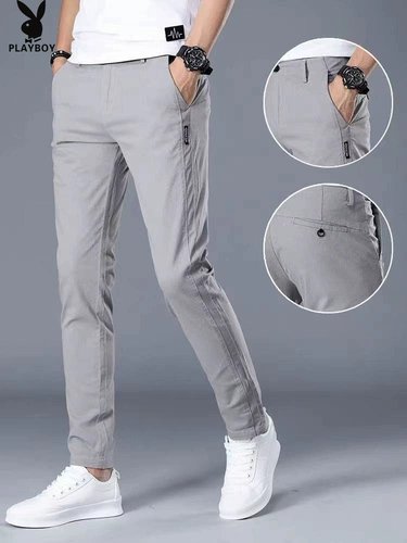 Playboy, мужские штаны, трендовые универсальные шелковые повседневные брюки, цвет