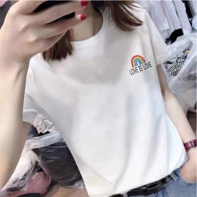 Pure cotton short-sleeved t-shirt for women summer new Korean version European and American style letter printing foreign style fashionable women's top ins trend