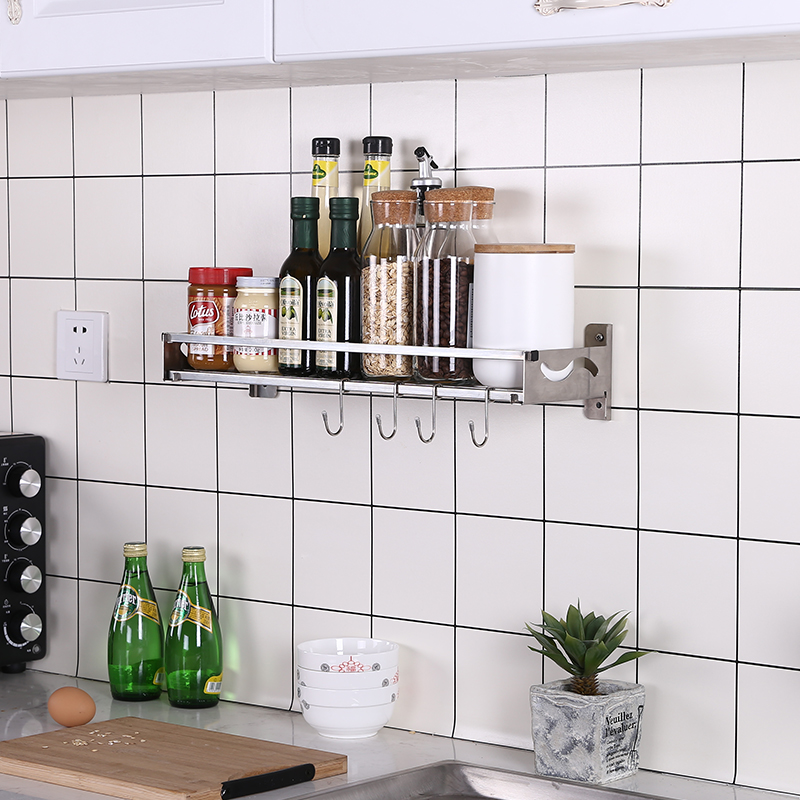 Stainless steel kitchen walls hang household flavor supplies large collection frame hanging knife frame