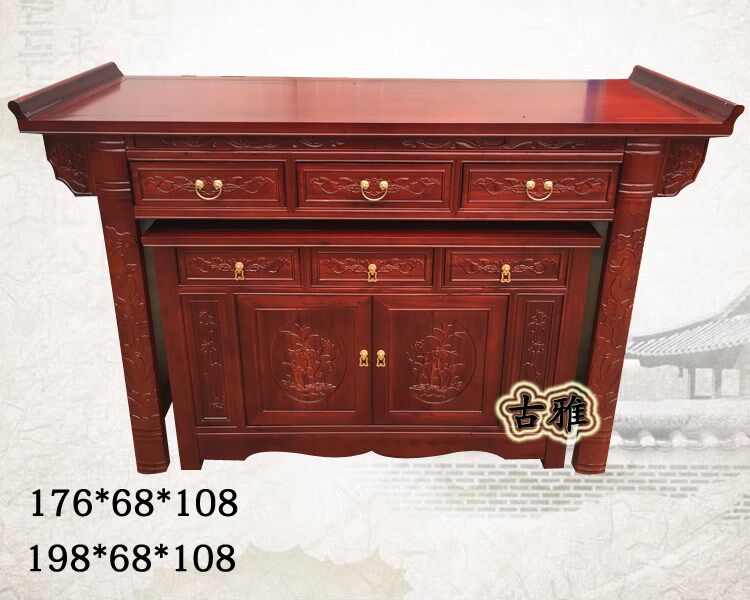 Solid wood old elm offering table for Taiwan Buddha niche cabinet Buddha Taiwan God of Wealth set cabinet economical incense case Shentai home
