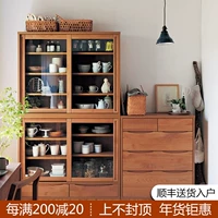 Японская система хранения из натурального дерева, книжный шкаф, стенд, посуда