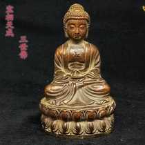 Bronze Buddha Shakyamuni small ornaments Antique Copper Buddha miniature sculpture Antique Buddha Statue Copper Buddha