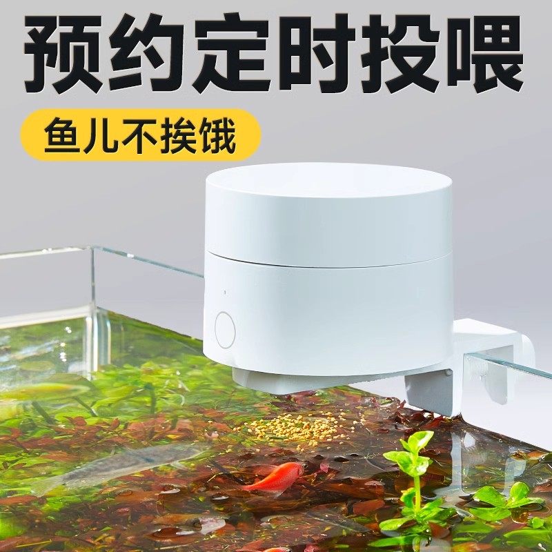 View of Wifi-enabled automatic fish feeder: the yee fish tank feeder – a hands ...