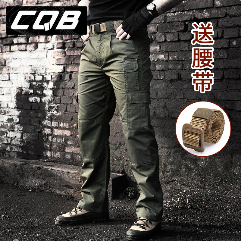 CQB511 tactical pants military fans training pants multi-bag overalls men's four seasons trousers Teflon waterproof pants