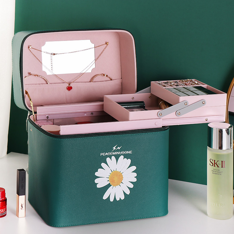 Makeup Pack Large-capacity minimalist Portable Double woman Large Number of Suitcases Carry-on Cosmetic box 2020 New Super