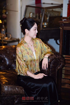 Consult customer service for price details. Shopping mall counter original design silk fragrant cloud yarn Chinese style womens clothing temperament