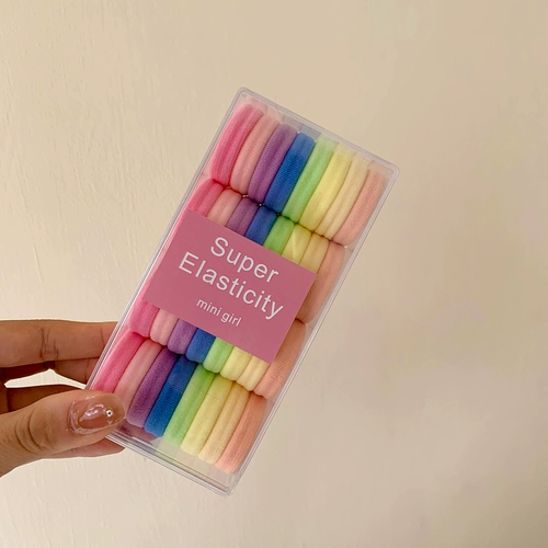 Радужная детская безвредная эластичная прочная базовая резинка, 32 шт, не повреждает волосы