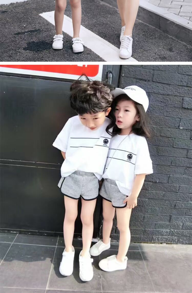 Trang phục bố mẹ con 2019 hè mới gia đình ba tay ngắn phù hợp với đồ thể thao cotton mẹ chồng nữ cả nhà - Trang phục dành cho cha mẹ và con áo liền quần cho bé