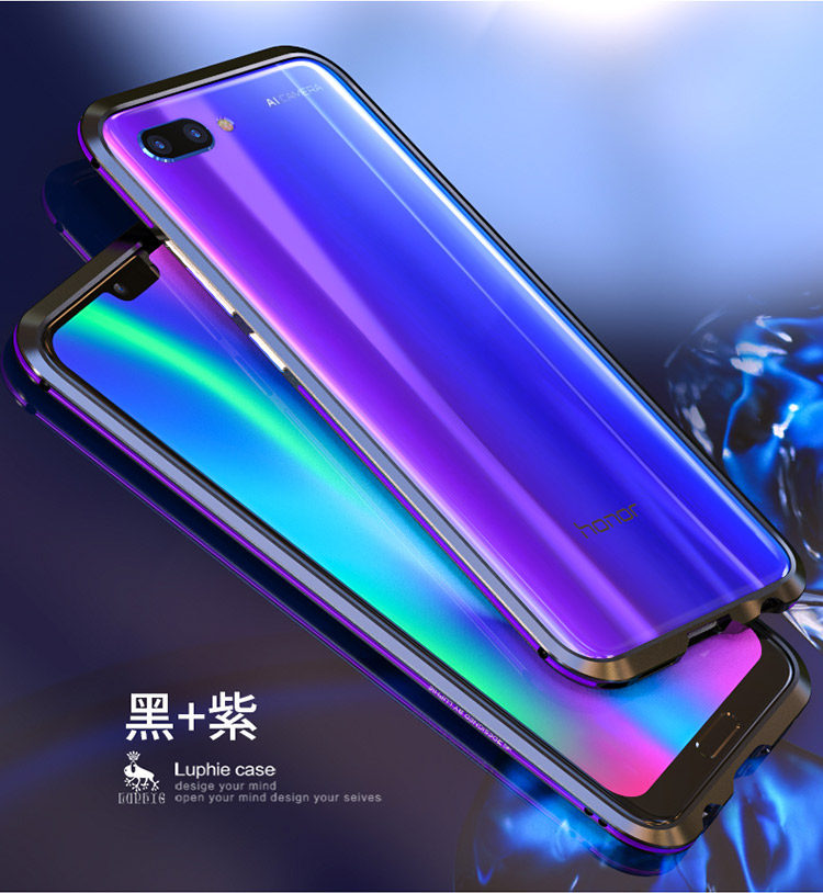 Luphie Bicolor Blade Sword Slim Light Aluminum Bumper Metal Shell Case for Huawei Honor 10