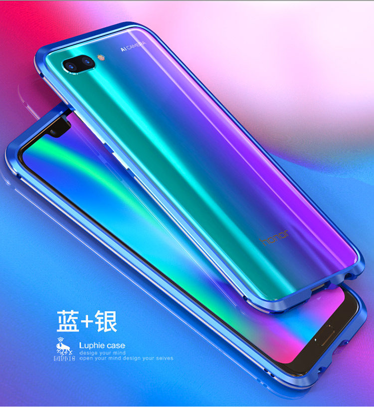 Luphie Bicolor Blade Sword Slim Light Aluminum Bumper Metal Shell Case for Huawei Honor 10