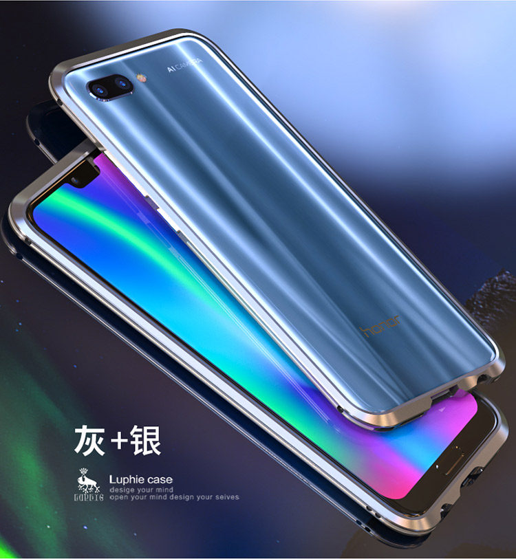 Luphie Bicolor Blade Sword Slim Light Aluminum Bumper Metal Shell Case for Huawei Honor 10
