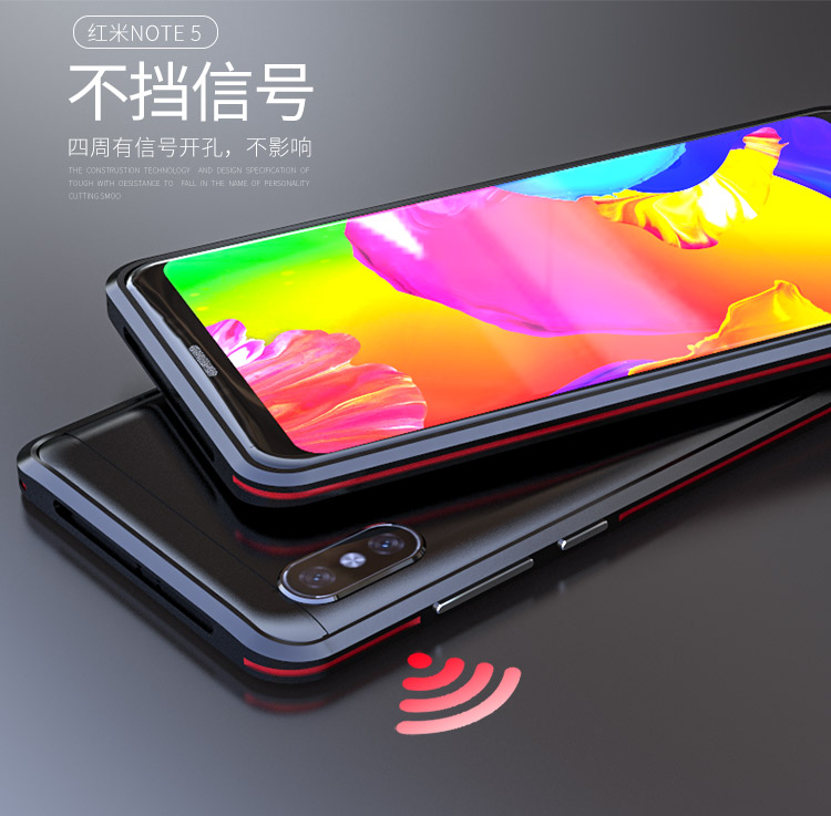 Luphie Bicolor Blade Sword Slim Light Aluminum Bumper Metal Shell Case for Xiaomi Redmi Note 5