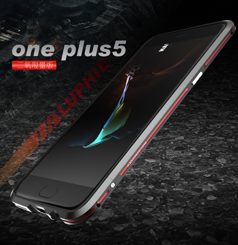 Luphie Bicolor Blade Sword Slim Light Aluminum Bumper Metal Shell Case for OnePlus 5