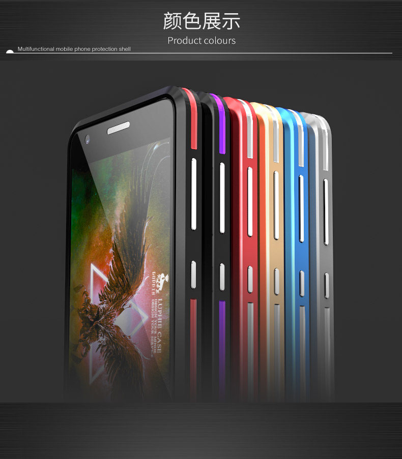 Luphie Bicolor Blade Sword Slim Light Aluminum Bumper Metal Shell Case for Lenovo ZUK Z2
