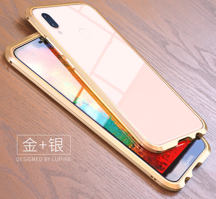 Luphie Bicolor Blade Sword Slim Light Aluminum Bumper Metal Shell Case for Huawei P20 Lite & Huawei nova 3e