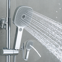 Large number multifunction shower head shower nozzle children holding lotus shower head black bathroom bath water column water outsuit