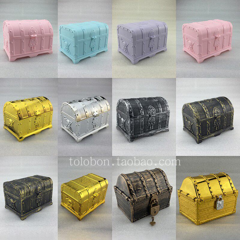 Small Boys Girls Princess Birthday Gifts Children Toys Hide Treasure Chest Pirate Props Hundreds Treasure Chest boxes Jewelry Cashbox Boxes