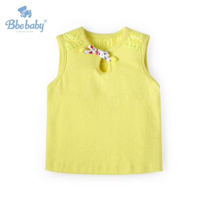 Bbebaby bé vest 2019 mùa hè mới đầu cô gái không tay áo thở.