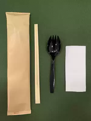 Cutlery bag fork spoon chopsticks paper towel 3 piece set 100 bag