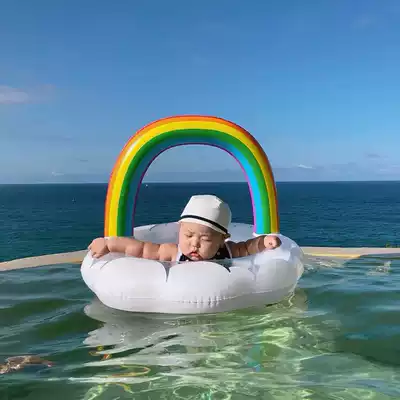 ins South Korea Nordic Baby Baby Baby Rainbow seat swimming ring life-saving children leak-proof Net red photo props