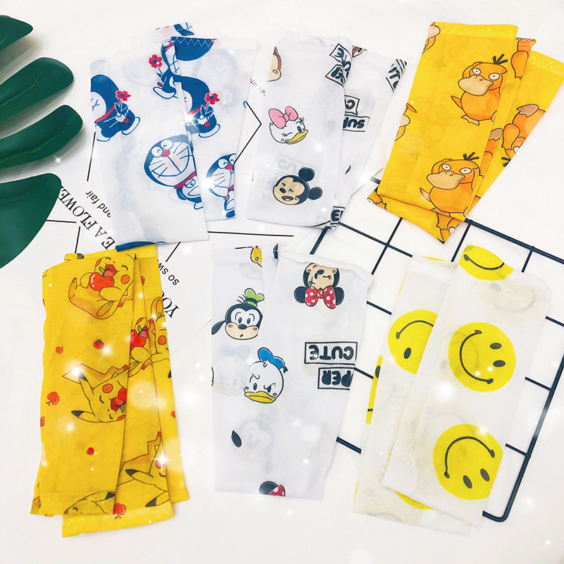 Children's sunscreen gloves Women's anti-UV thin extended summer ice silk men's arm protection sleeves ice cool sleeves