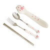 Stainless Steel Spoon and Fork Set with Long Handle, Cartoon Cute Tableware, Home Creative Student and Children's Eating Spoon