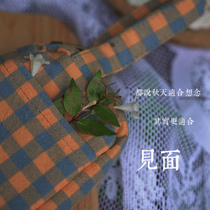 Plaid Pencil Bag Japanese literature and art portable pen simple hipster stationery bag large capacity zipper storage bag