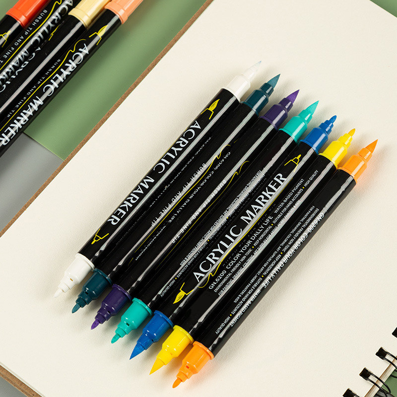 Fine art double head color Mark pen suit acrylic pen 24 color animation cartoon painting graffiti children watercolor pen