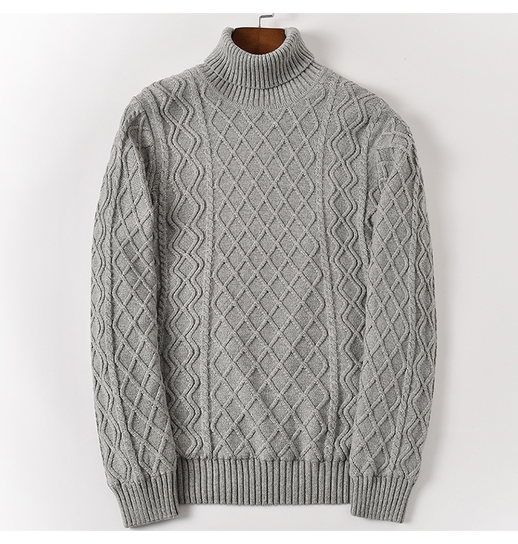 Áo len cao cổ cotton nam mùa thu đông dày cộng với lưới kim cương nhung cộng với phân bón áo len phụ XL shop đồ nam