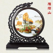 Wenzhou Ou embroidery Yandang mountain panda pure hand embroidery craft double-sided embroidery ornament gift Zhejiang special gift