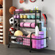 Sports and Fitness Equipment Storage Rack, Home Basketball Rack, Kettlebell Dumbbell Rack, Foam Roller Yoga Mat Storage Rack with Wheels