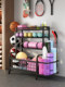 Sports and Fitness Equipment Storage Rack, Home Basketball Rack, Kettlebell Dumbbell Rack, Foam Roller Yoga Mat Storage Rack with Wheels
