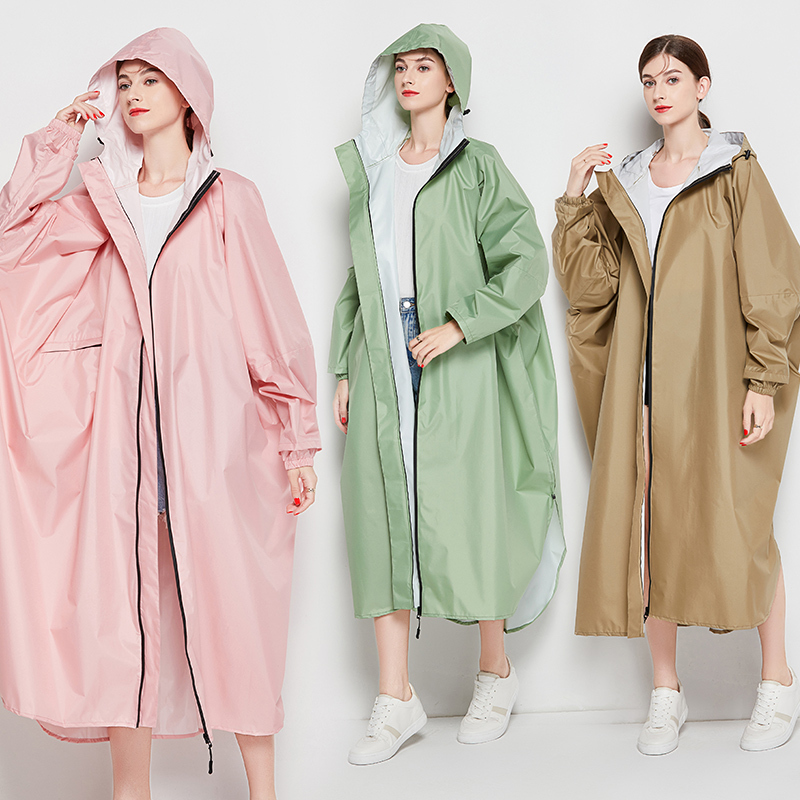 New Fashionable Men's and Women's Oversized Long-Sleeved Poncho Cycling Raincoat Outdoor Rainproof Thin Breathable Electric Bicycle Rain Poncho