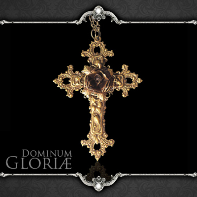 taobao agent Gloria ｜ Holy Heart hand -made rose cross -stand necklace retro cutout pattern Goth imported Goths imported