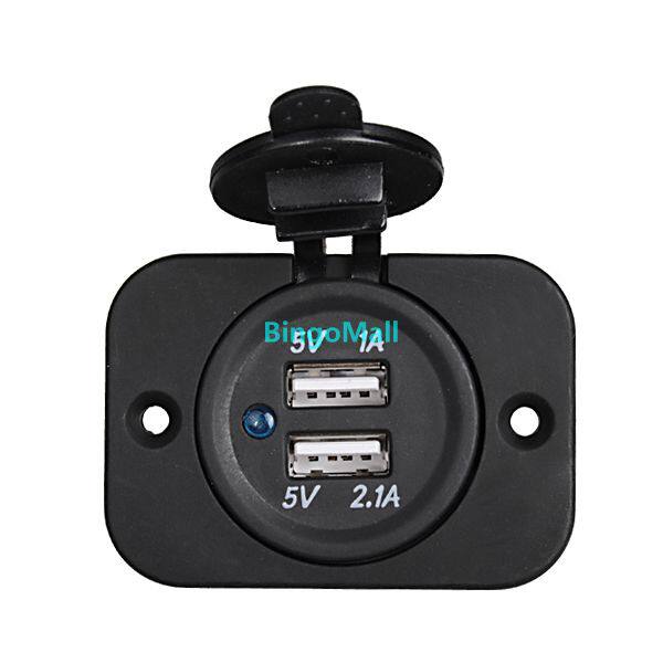 New 12V Dual USB Car Motorcycle Cigarette Lighter Socket