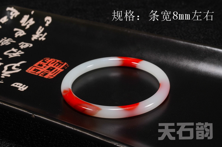 Chân thực Tân Cương ngọc bích vàng lụa ngọc gà máu ngọc bích hoa ngọc bích vòng tay nữ mô hình tròn vòng Gobi ngọc bích - Vòng đeo tay Cuff vòng huyết long