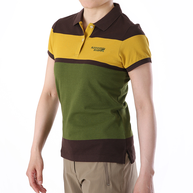 RUNNING RIVER Running Lady Short Sleeve POLO Summer Splicing Color Outdoor Sports Half Sleeve G5223 
