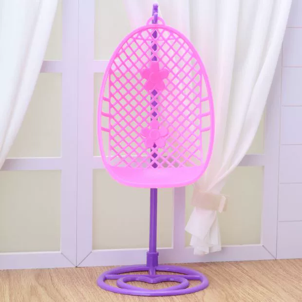 Barbie Dress Up Sáu bộ phận phân phối Nội thất gia đình Giỏ xoay Rocking Ghế màu hồng tím Kết hợp ngẫu nhiên búp bê búp bê