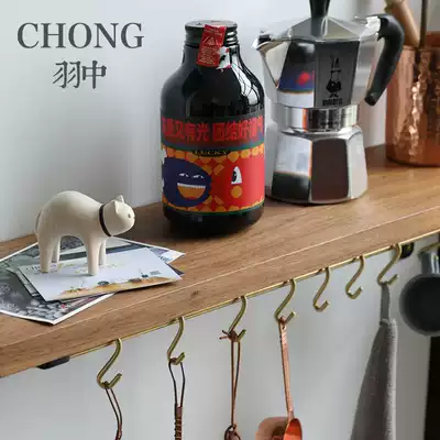 CHONG the beauty of the whole wood log partition partition shelf wooden wood kitchen wall adhesive hook