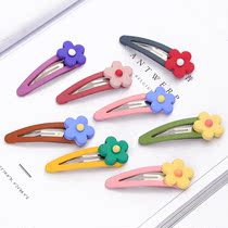 Childrens small flower hair card Ya wind hairclip fresh Korean version of foreign style girl hair shape fixed Bangar clip