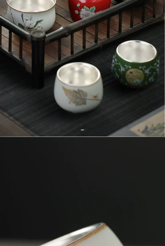 Elorin Kung Fu bộ ấm trà thủ công bằng gốm mạ vàng cốc trà cốc trà cốc chủ cốc cốc trà cổ điển cốc cốc bạc cốc trà - Trà sứ