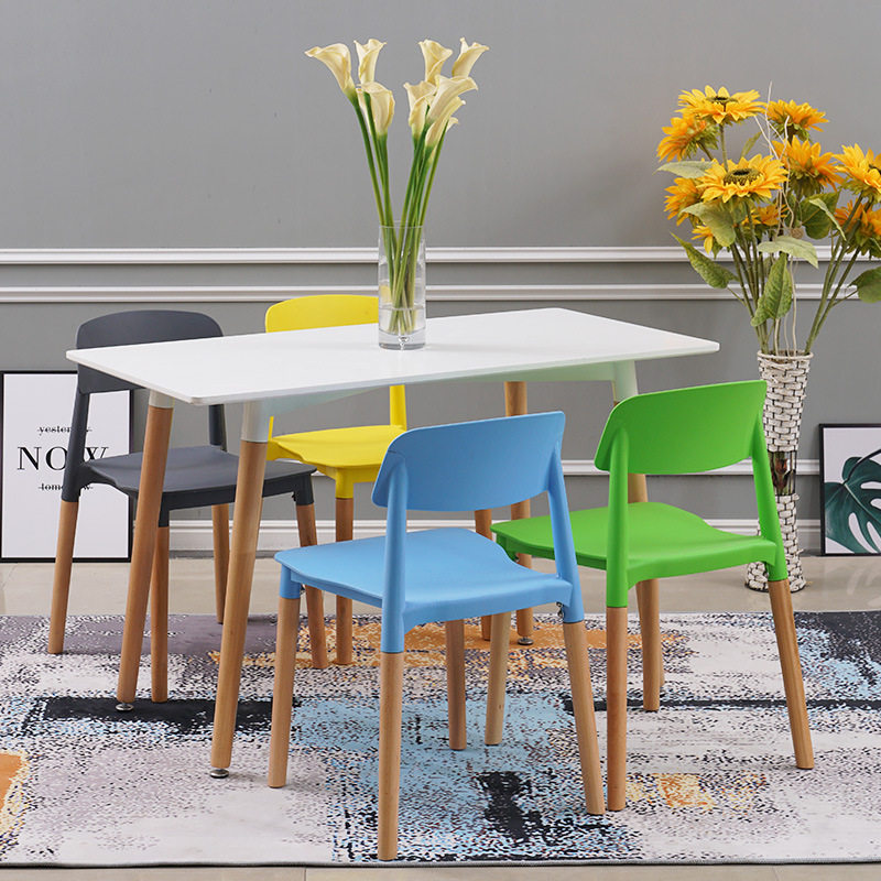 Nordic plastic comfortable dining chairs can be stacked leisure restaurant negotiation chair simple adult backrest modern talent chair