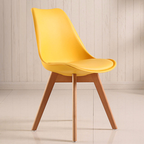 Nordic solid wood tulip dining chair home simple leisure creative office negotiation Eames plastic back chair